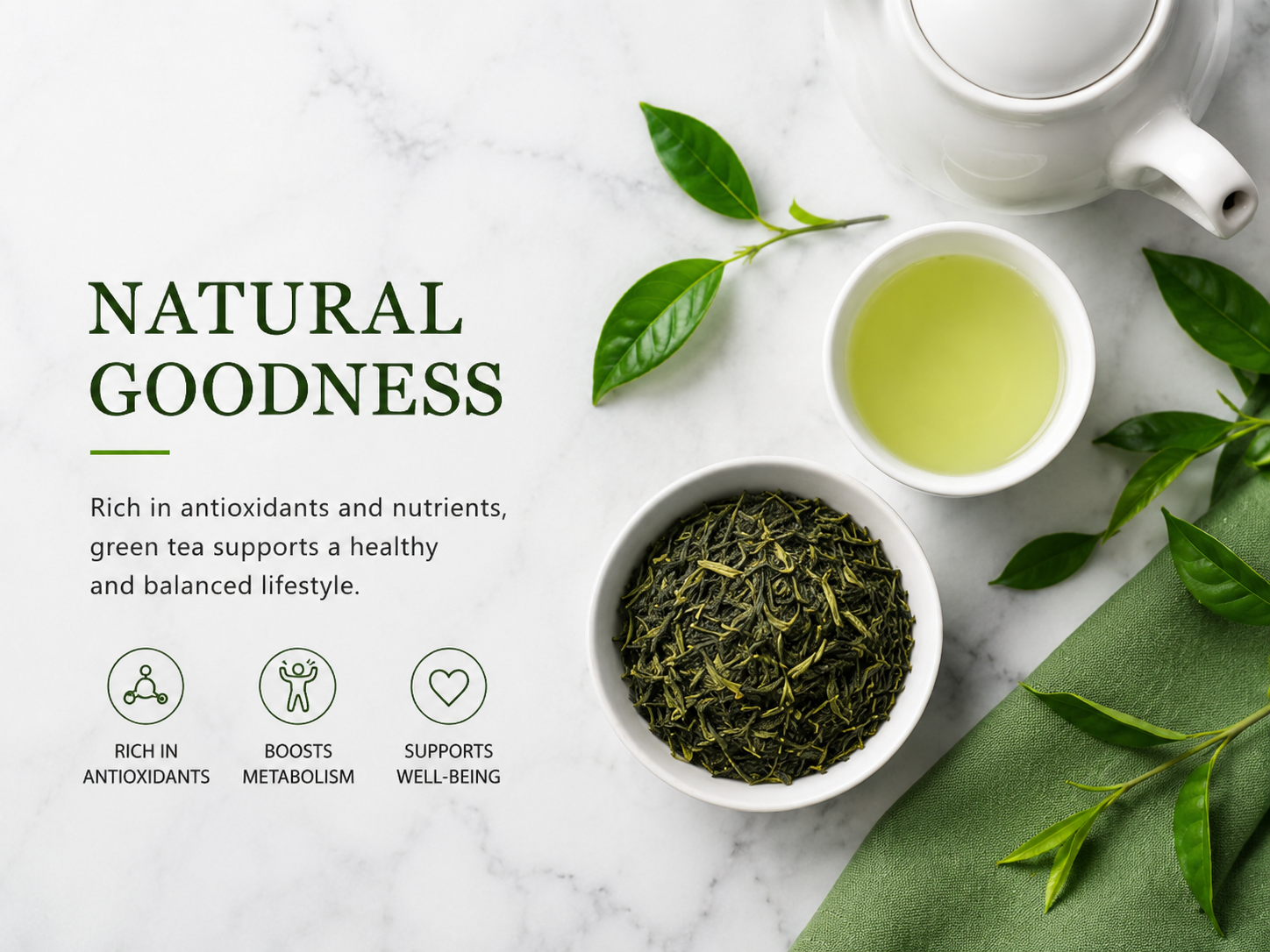 Standardized Green Tea Raw Material - For Cosmetics & Personal Care