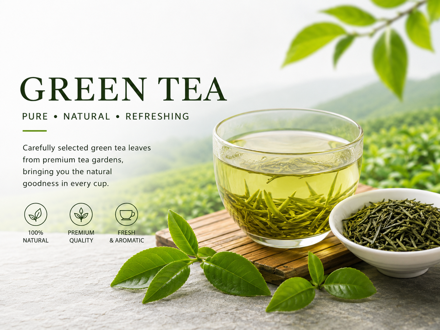 Standardized Green Tea Raw Material - For Cosmetics & Personal Care